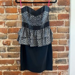 Betsey Johnson - Cheetah Peplum Cocktail Dress